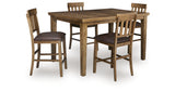 Urbinforte Light brown Counter Height Extension Dining Table and 4 Barstools from Ashley Furniture - Luna Furniture