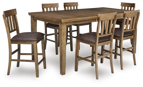 Urbinforte Light brown Counter Height Set with Bench from Ashley - Luna Furniture