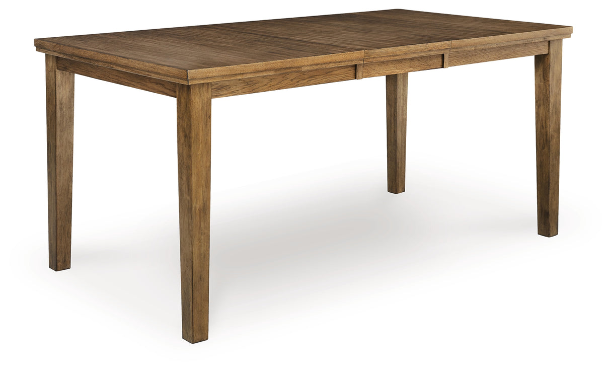 Urbinforte Light brown Counter Height Extension Dining Table and 6 Barstools from Ashley - Luna Furniture
