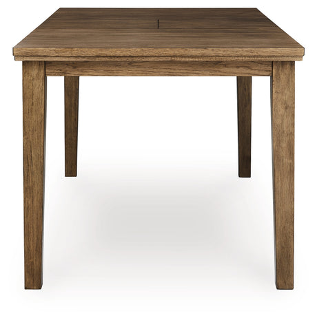 Urbinforte Light brown Counter Height Extension Dining Table and 4 Barstools from Ashley - Luna Furniture