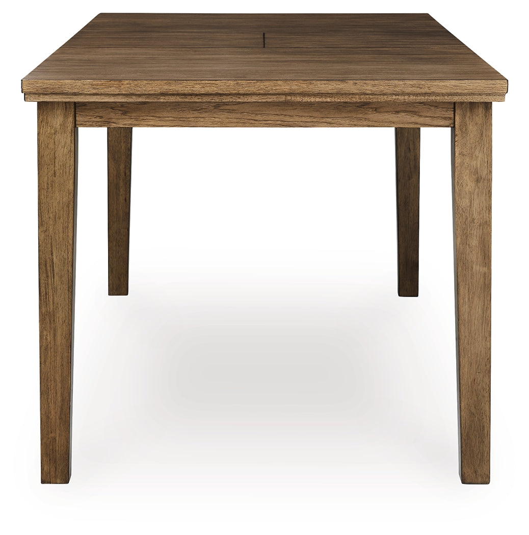 Urbinforte Light brown Counter Height Extension Dining Table and 6 Barstools from Ashley - Luna Furniture