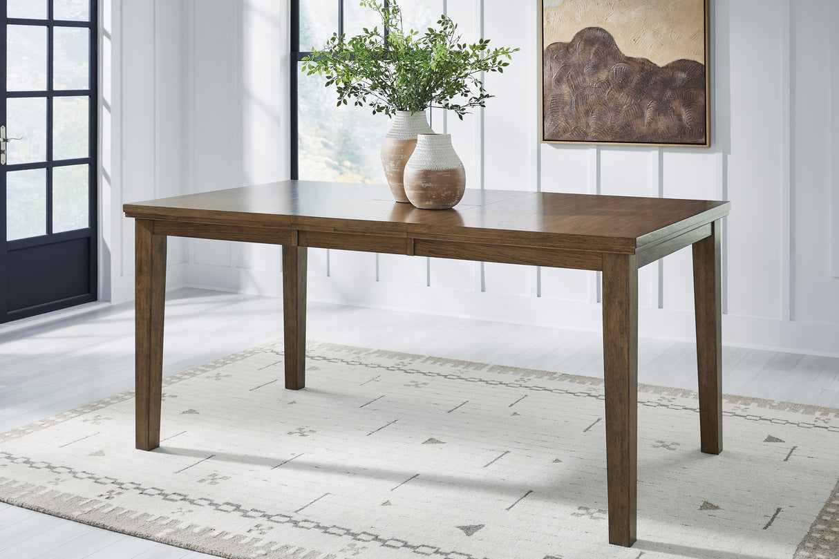Urbinforte Light brown Counter Height Extension Dining Table and 6 Barstools from Ashley - Luna Furniture