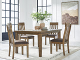 Urbinforte Light Brown Dining Table and 8 Chairs from Ashley - Luna Furniture