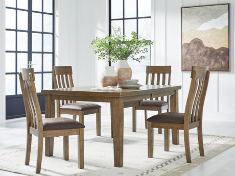 Urbinforte Dining Table and 8 Chairs in Light Brown from Ashley - Luna Furniture