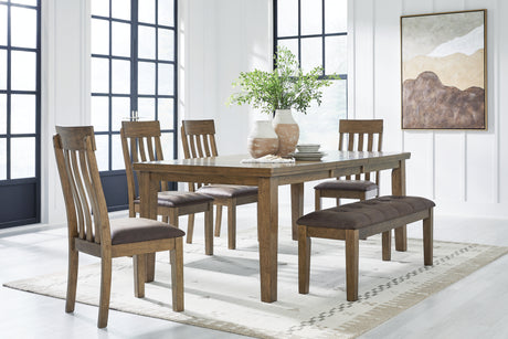 Urbinforte Light Brown Extension Dining Room Set from Ashley Furniture - Luna Furniture