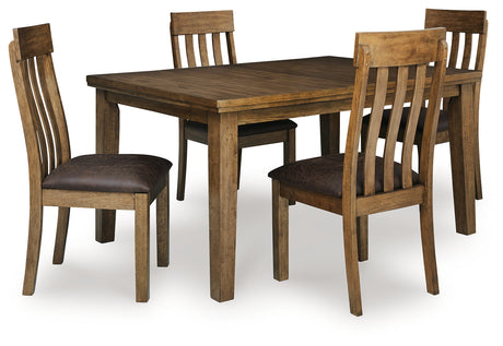 Urbinforte Light Brown Extension Dining Table and 4 Chairs from Ashley Furniture - Luna Furniture