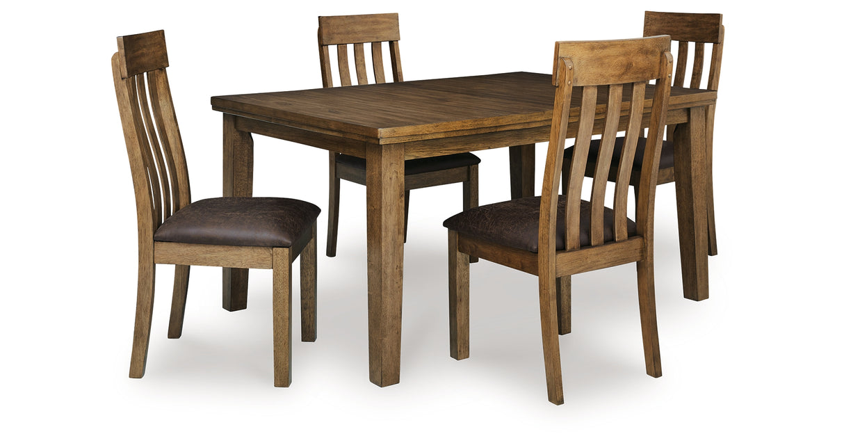 Urbinforte Light Brown Dining Table and 4 Chairs from Ashley Furniture - Luna Furniture