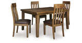 Urbinforte Light Brown Dining Table and 4 Chairs from Ashley Furniture - Luna Furniture