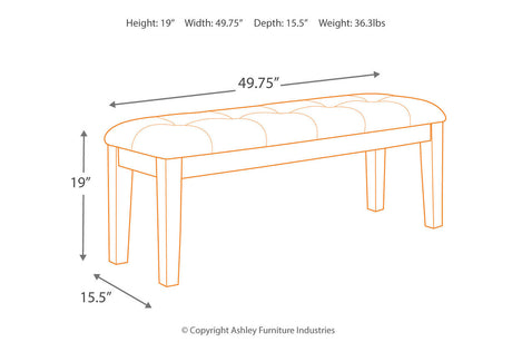 Ralene Medium Brown Dining Table and 4 Chairs and Bench from Ashley Furniture - Luna Furniture