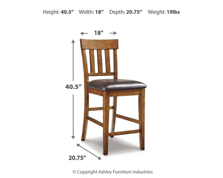 Ralene Medium Brown Counter Height Barstool, Set of 2 from Ashley - Luna Furniture