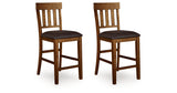 Ralene Medium Brown Counter Height Barstool, Set of 2 from Ashley Furniture - Luna Furniture