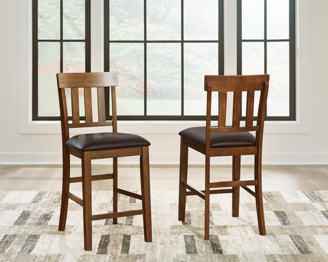 Ralene Medium Brown Counter Height Barstool, Set of 2 from Ashley - Luna Furniture