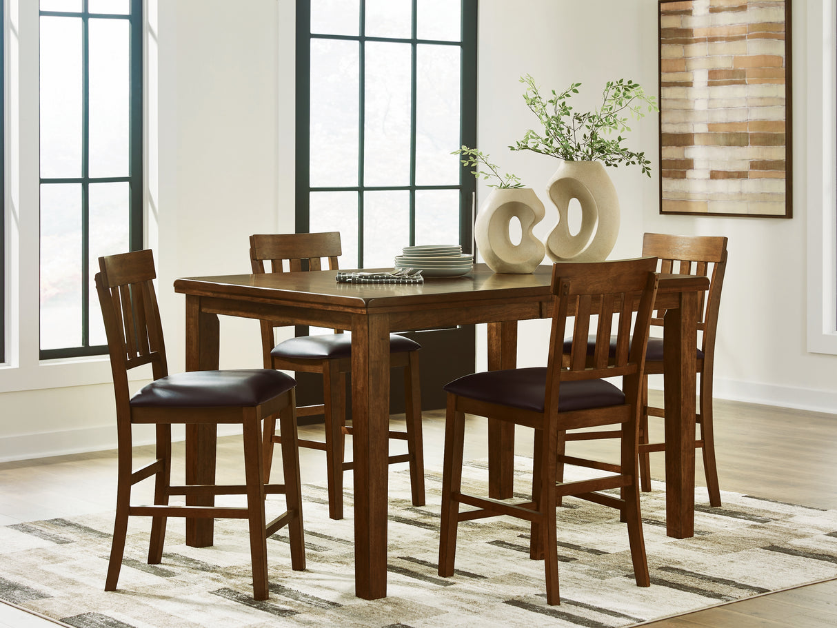 Ralene Medium Brown Counter Height Dining Table and 8 Barstools from Ashley - Luna Furniture