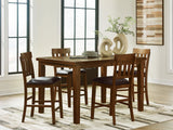 Ralene Medium Brown Counter Height Dining Table and 8 Barstools from Ashley - Luna Furniture