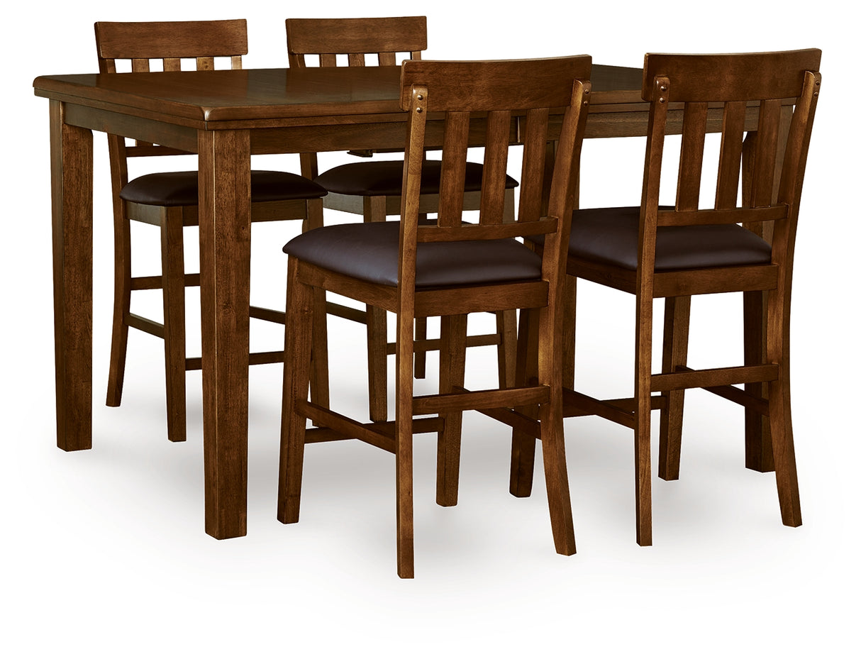 Ralene Medium Brown Counter Height Dining Table and 8 Barstools from Ashley - Luna Furniture