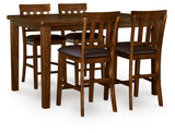 Ralene Medium Brown Counter Height Dining Table and 8 Barstools from Ashley - Luna Furniture