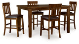 Ralene Medium Brown Counter Height Dining Table and 8 Barstools from Ashley - Luna Furniture