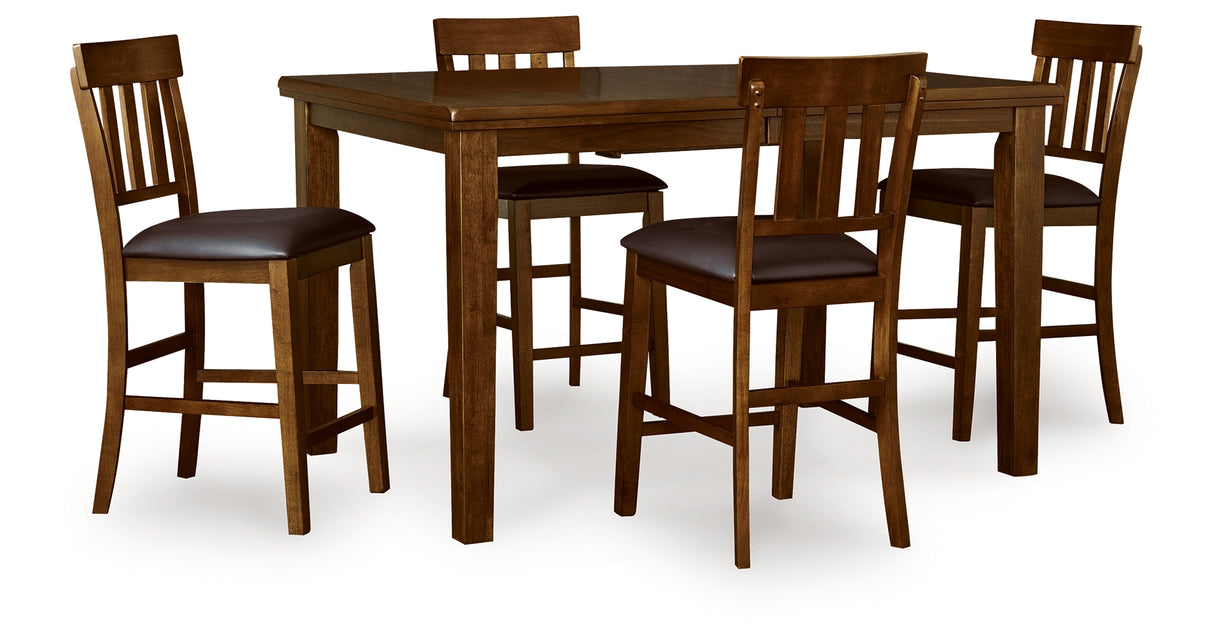 Ralene Medium Brown Counter Height Dining Table and 4 Barstools from Ashley Furniture - Luna Furniture