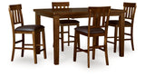 Ralene Medium Brown Counter Height Dining Table and 4 Barstools from Ashley Furniture - Luna Furniture