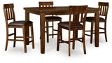 Ralene Medium Brown Counter Height Dining Table and 4 Barstools from Ashley Furniture - Luna Furniture