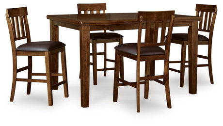 Ralene Medium Brown Counter Height Dining Table and 4 Barstools from Ashley - Luna Furniture