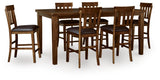 Ralene Medium Brown Counter Hight Dining Table and 6 Barstools from Ashley - Luna Furniture