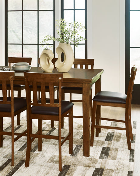 Ralene Medium Brown Counter Height Dining Table and 4 Barstools from Ashley - Luna Furniture