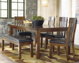 Ralene Medium Brown Dining Table and 4 Chairs and Bench from Ashley Furniture - Luna Furniture