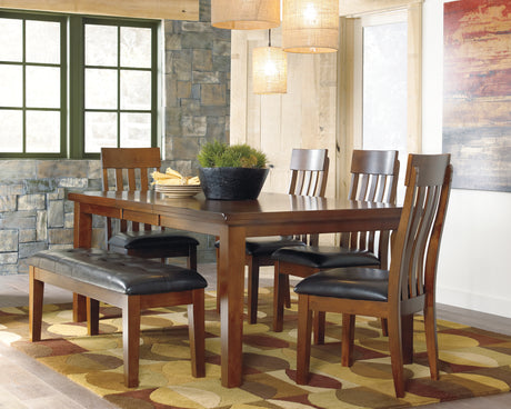 Ralene Medium Brown Dining Table and 4 Chairs and Bench from Ashley Furniture - Luna Furniture