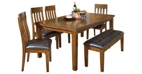Ralene Medium Brown Dining Table and 4 Chairs and Bench from Ashley Furniture - Luna Furniture
