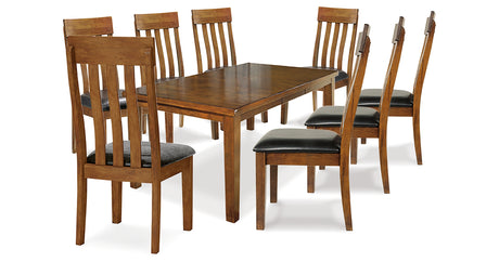 Ralene Dining Table and 8 Chairs in Medium Brown from Ashley - Luna Furniture