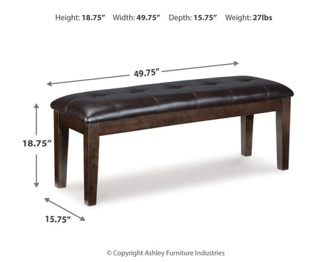 Haddigan Dark Brown Dining Bench from Ashley Furniture - Luna Furniture