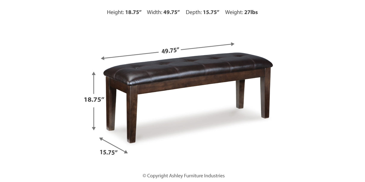 Haddigan Dark Brown Dining Bench from Ashley - Luna Furniture