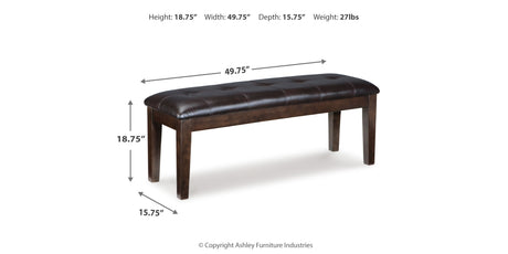 Haddigan Dark Brown Dining Bench from Ashley Furniture - Luna Furniture