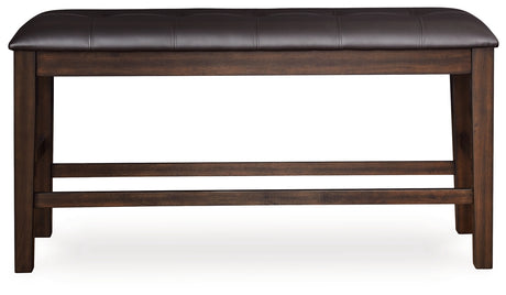 Haddigan Dark Brown Counter Height Dining Bench from Ashley - Luna Furniture