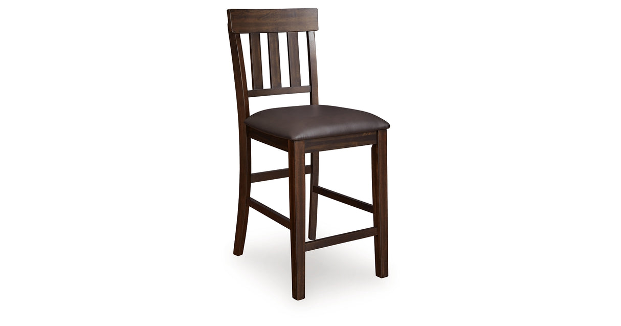 Haddigan Dark Brown Counter Height Dining Table and 4 Barstools from Ashley Furniture - Luna Furniture
