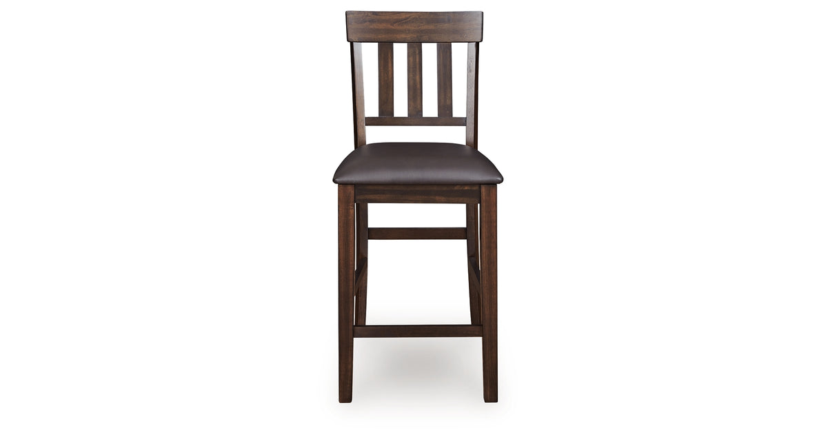 Haddigan Dark Brown Counter Height Dining Table and 4 Barstools from Ashley Furniture - Luna Furniture