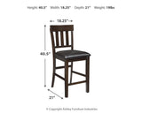Haddigan Dark Brown Counter Height Barstool, Set of 2 from Ashley Furniture - Luna Furniture