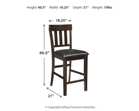 Haddigan 2-Piece Bar Stool in Dark Brown from Ashley Furniture - Luna Furniture