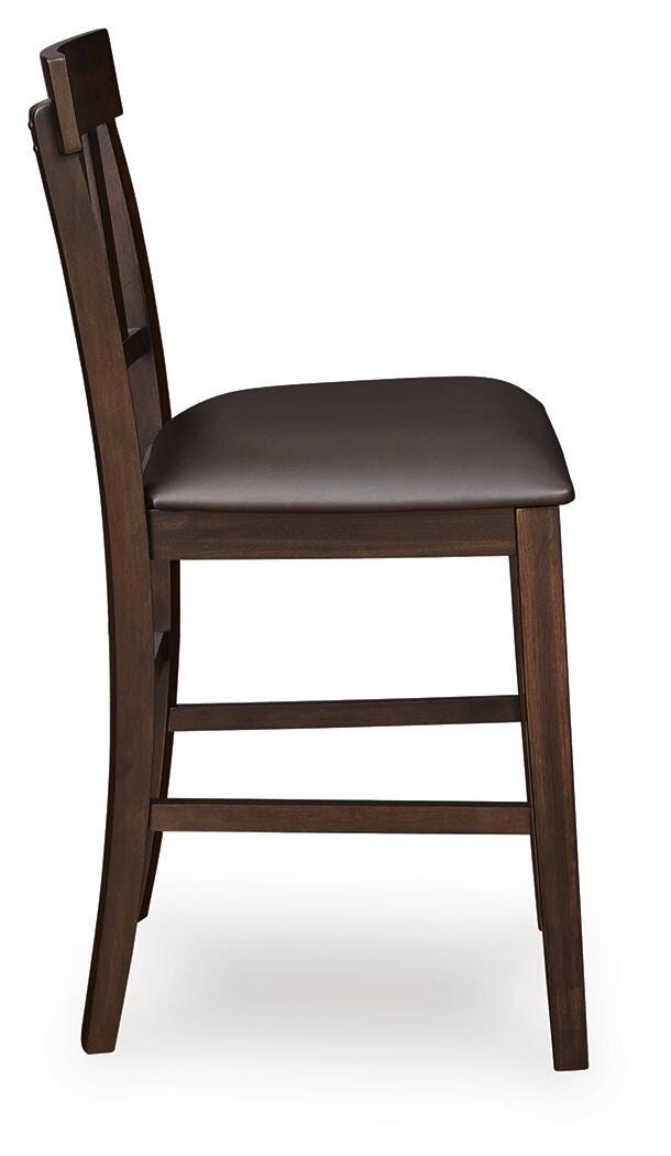 Haddigan Dark Brown Counter Height Dining Table and 4 Barstools from Ashley Furniture - Luna Furniture
