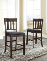 Haddigan Dark Brown Counter Height Dining Table and 4 Barstools from Ashley Furniture - Luna Furniture