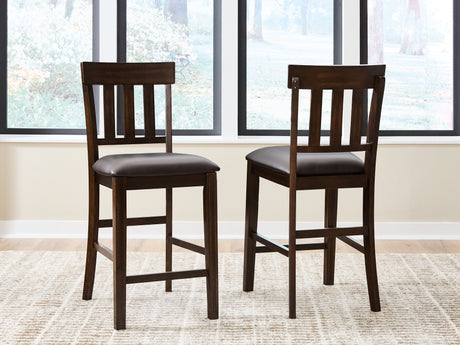 Haddigan Dark Brown Counter Height Barstool, Set of 2 from Ashley - Luna Furniture