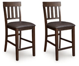 Haddigan Dark Brown Counter Height Barstool, Set of 2 from Ashley - Luna Furniture