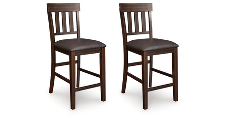 Haddigan Dark Brown Counter Height Dining Table and 4 Barstools from Ashley Furniture - Luna Furniture