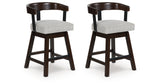 Haddigan Dark Brown Counter Height Barstool, Set of 2 from Ashley Furniture - Luna Furniture