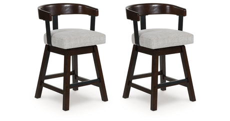 Haddigan Dark Brown Counter Height Barstool, Set of 2 from Ashley Furniture - Luna Furniture