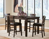 Haddigan Dark Brown Counter Height Dining Table and 4 Barstools from Ashley Furniture - Luna Furniture