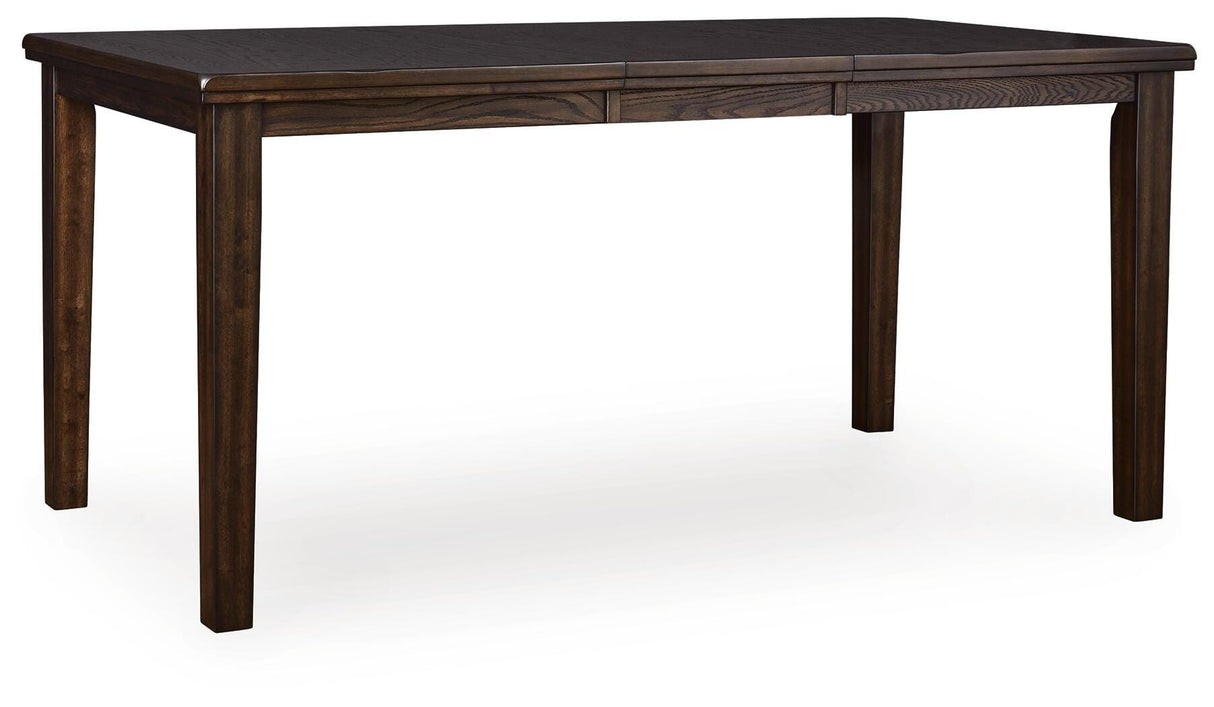 Haddigan Dark Brown Counter Height Extension Table and 8 Barstools