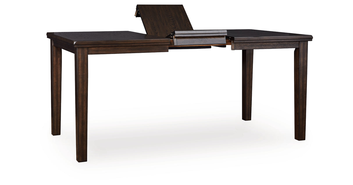 Haddigan Dark Brown Counter Height Dining Table and 4 Barstools from Ashley Furniture - Luna Furniture