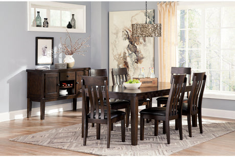 Haddigan Dark Brown Dining Table and 6 Chairs from Ashley Furniture - Luna Furniture